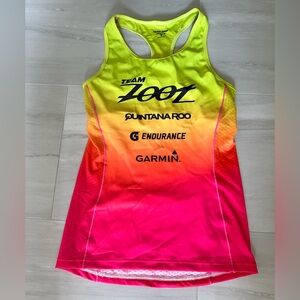 Zoot Women's Neon Pink and Yellow Racerback Tank